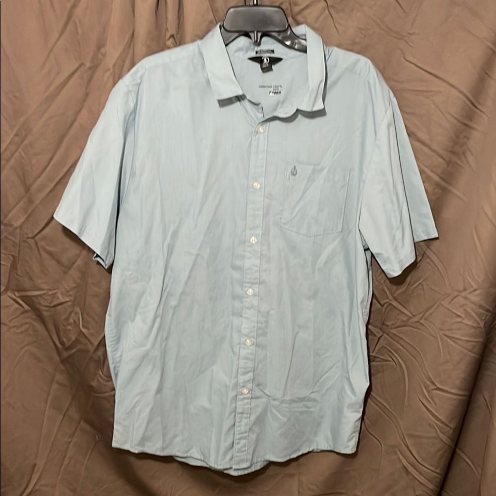 Volcom Blue Casual Button Down Shirt